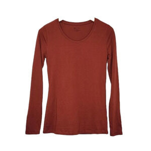 No Boundaries Rust Color Red Long Sleeve Under